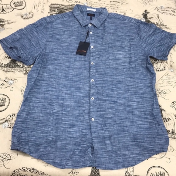 Good Man Brand Slim Fit Stripe Linen Shirt - Picture 3 of 7